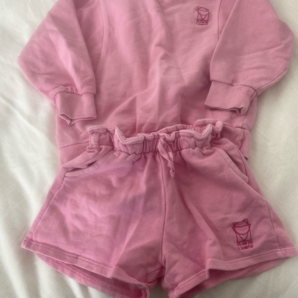 Zara Other - Pink Sweatshirt and Shorts Set
